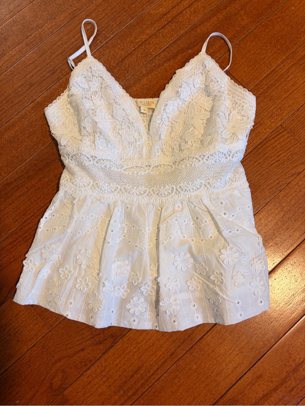 Rebellion White Lace V-Neck Camisole